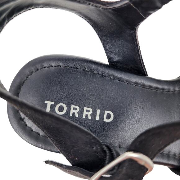 Torrid Women's Wood Knot Detail Platform Heel Sandal Extra Wide Size 6.5 WW - Picture 5 of 7